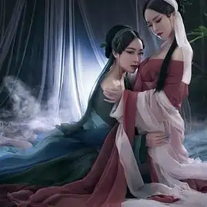 301人付款淘宝网红小橙子同款汉服青蛇白蛇性感演出服小青小白舞蹈