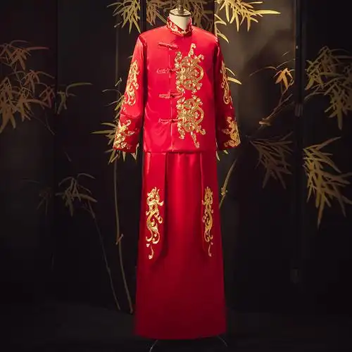 秀禾服男2021春季新款中式婚礼新郎礼服大码唐装