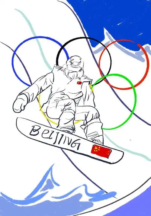 迎奥运会绘画(艺起向未来师大学子用画笔为北京冬奥加油)(14)