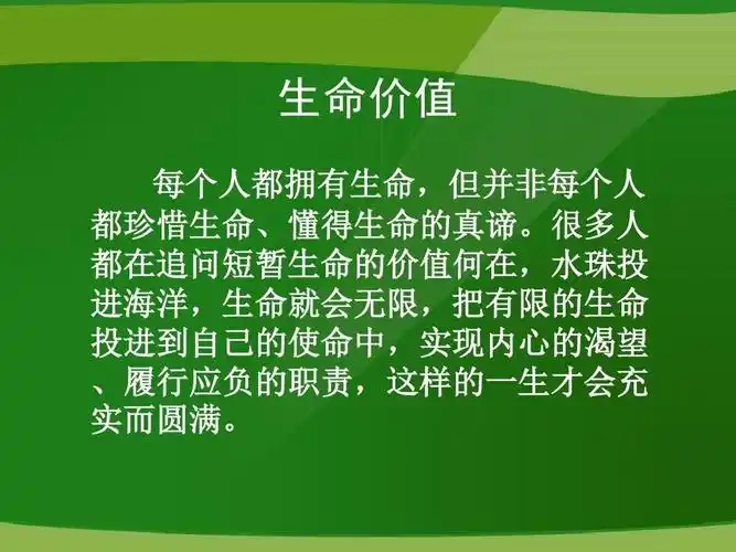 生命的价值ppt