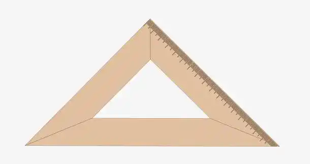 三角形,尺子,刻度,卡通,手绘,简图, 一个