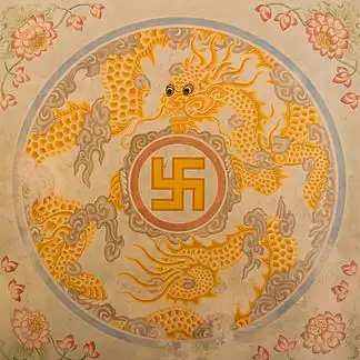 越南古庙装饰中的卍符号(芽庄)