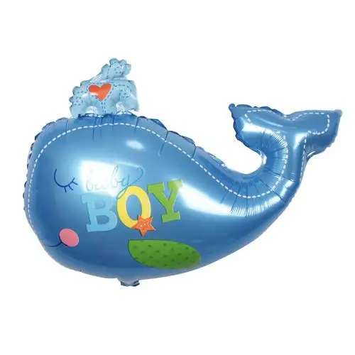 新款上市!鲸鱼铝箔气球 粉色蓝色可选 儿童生日装饰布置海洋气球