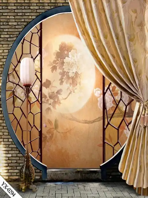 直播背景布 直播背景布3d立体直播间装饰主播竹林山水田园外景快手网