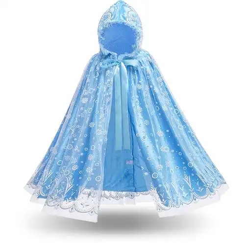 圣诞节冰雪奇缘爱莎公主披风女童网纱斗篷儿童宝宝保暖披肩外套