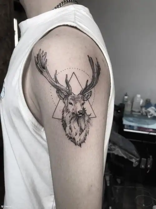 鹿肩部纹身图案大全 - 纹身大咖