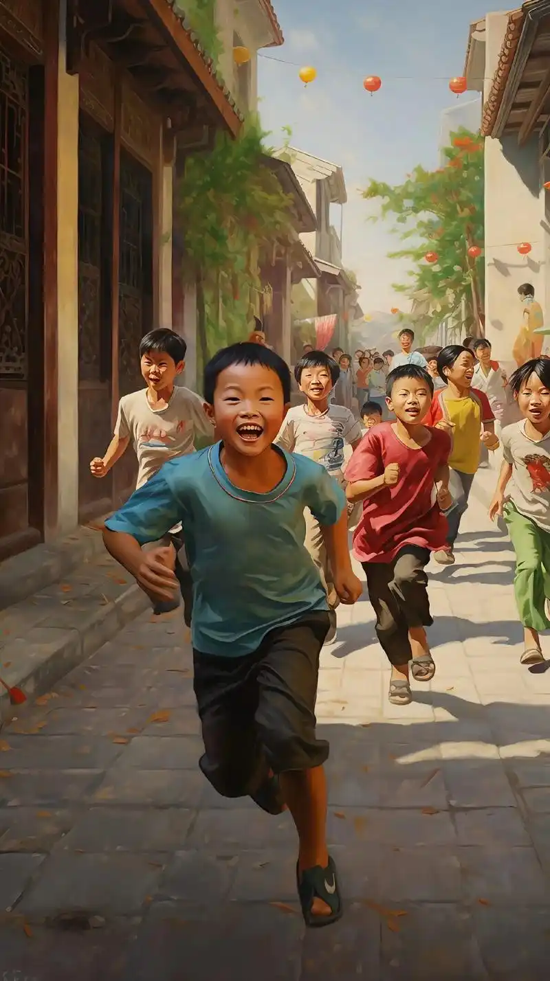 真怀念小时候那天真无忧的笑容,就算一群不相识小孩在胡同疯狂奔 - 抖