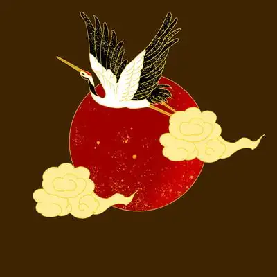 国潮仙鹤风景元素图片_卡通手绘_编号11568907_红动中国