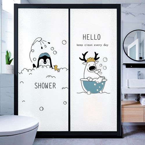 淋浴间贴玻璃纸防窥防隐私开灯不透人影静电磨砂窗户贴膜防走光厚