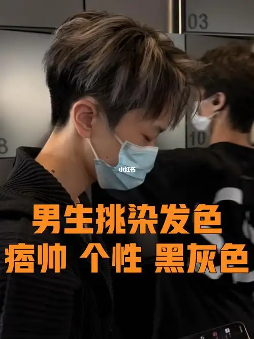 男生挑染发色黑灰色