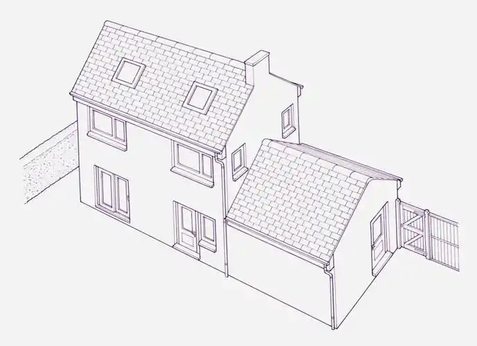 白天,白色背景,正面,数码,科技,别墅,窗户,建筑,一排,阴影,整齐,立体