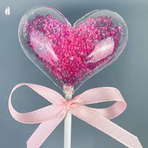 一折棒棒糖礼盒 糖果 心形_钱大熊爱心形红色棒棒糖礼盒装送女女朋友