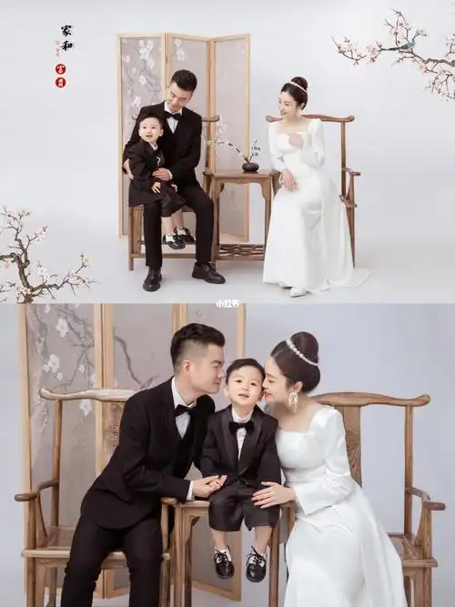 民国风#礼服#温婉大气#一家三口#亲子全家福