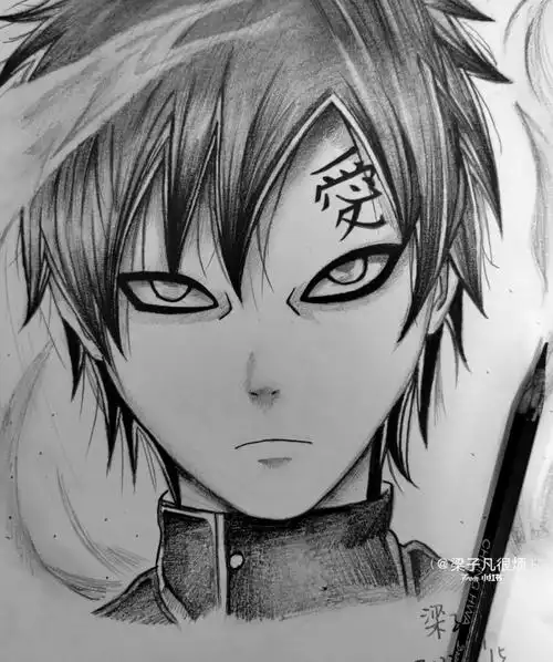 我爱罗  #火影忍者 #手绘 #铅笔画