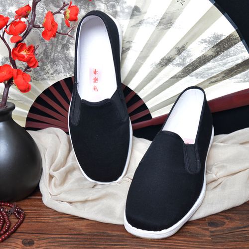 步隆升老北京千层底布单鞋男开车司机防滑耐磨方口鞋手工男士布鞋