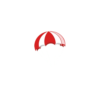 红白相间的降落伞