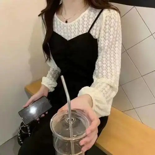 复古赫本风黑色连衣裙女春秋新款高级感气质收腰显瘦a字长裙法式