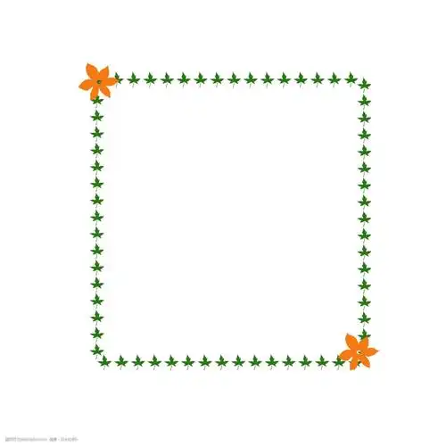 简约小花方形边框