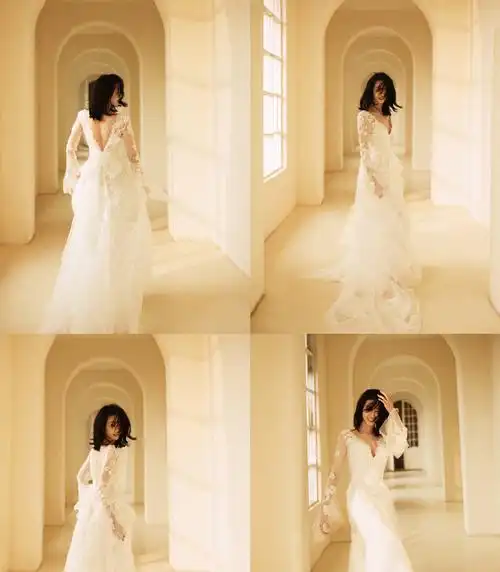 6月10日,苗苗为某杂志拍摄的夏意婚纱大片曝光,这也是苗苗产后矢鲻