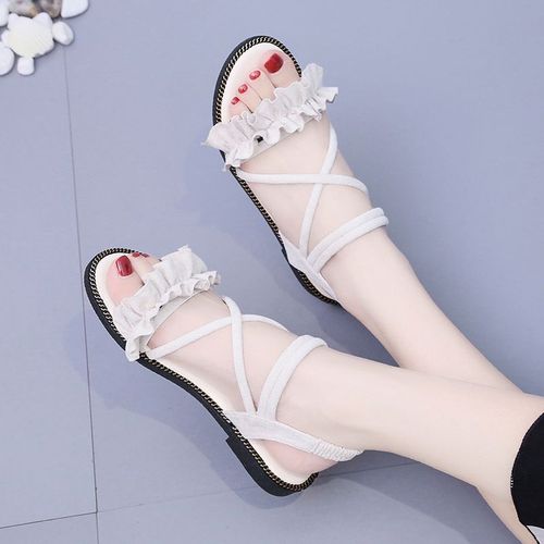 女孩夏天平底女生凉鞋 11初中小学生10大童15岁公主鞋 - 凉鞋 - 淘宝