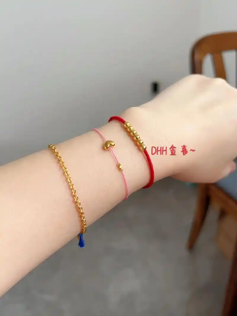 醒图 实心金豆豆手链,六颗金豆豆寓意六 - 抖音