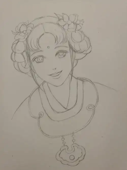 零基础小白自学画画成长记--美女发型(八)之古风美女