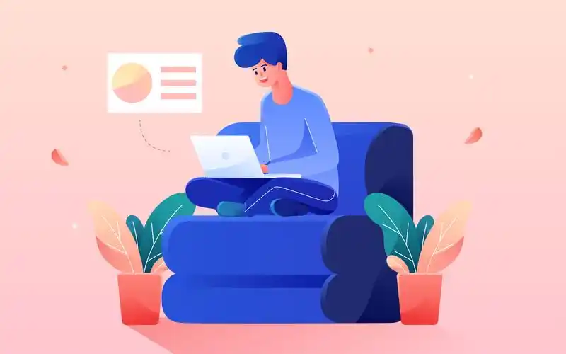 卡通商务办公人物公司办公场景矢量插画素材