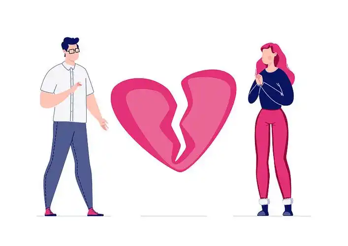 一对异性恋的心碎分手图片