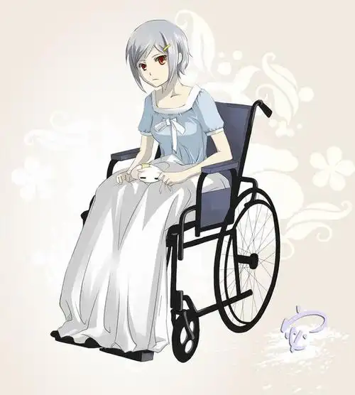 求女孩坐在轮椅上的图!要动漫滴!