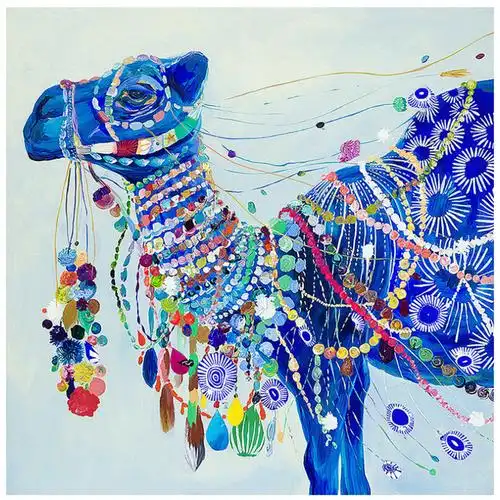 新款5d钻石画卡通彩绘骆驼跨境亚马逊 diy满钻石十字绣装饰画定制