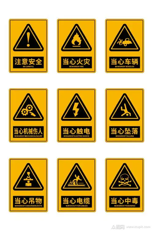 注意安全警示标识警示牌
