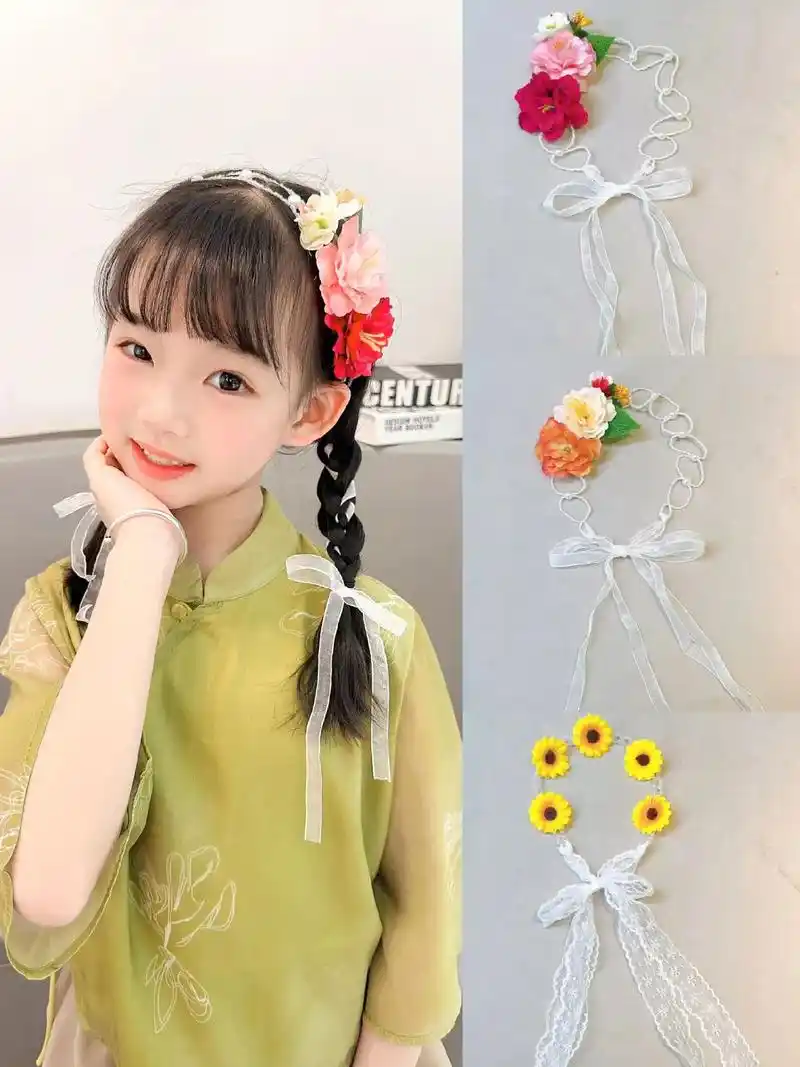 妈妈们给女儿准备好美美的头花了吗#小女孩头饰发 - 抖音