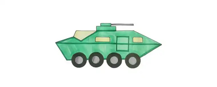 特警战车简笔画教程