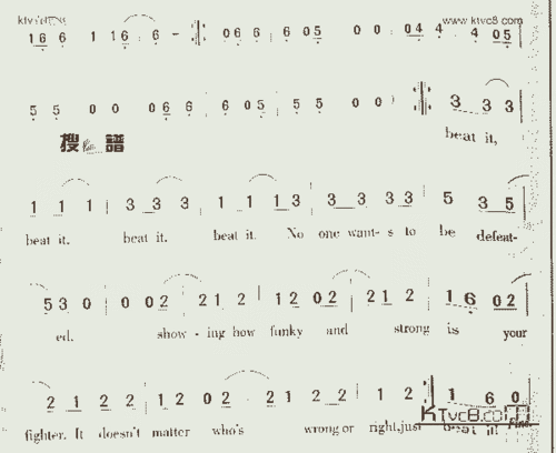 beat it_歌谱简谱_哆来咪123曲谱网