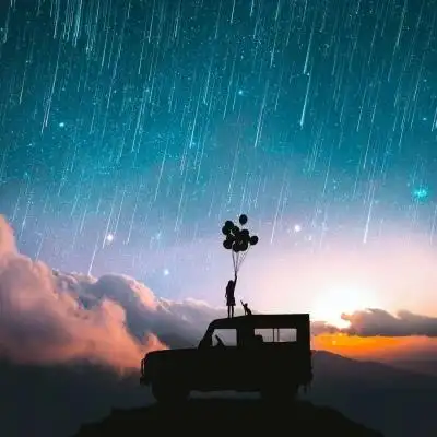 星空背景图 人间一趟,积极向上,不_微信头像_我要个性网