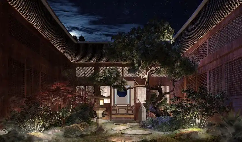 中式庭院造景 - 效果图交流区-建e室内设计网