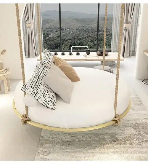 酒店秋千摇摇床 室内吊床民宿床网红秋千床卧室摇摇床悬挂床酒店