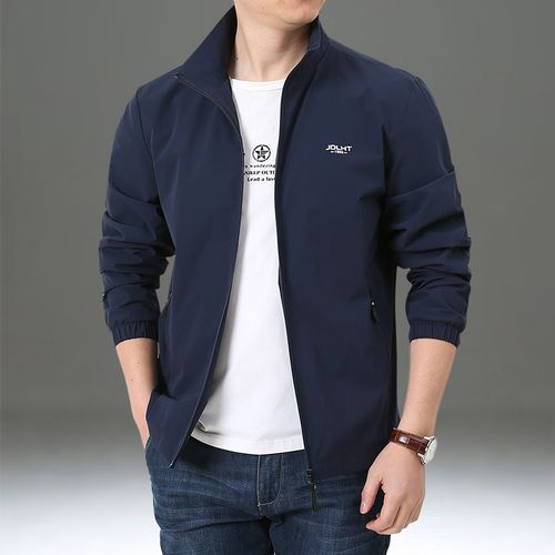 男士外套春秋男装上衣宽松弹力运动休闲薄款秋装夹克