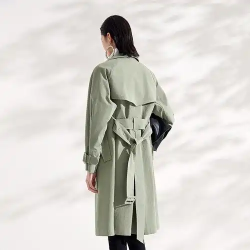 cantomotto雾道2020秋季新款灰绿色本部风衣
