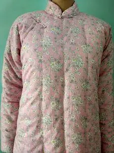 成人手工棉花棉袄/斜襟棉衣/老式偏襟保暧服/传统中式大襟花棉袄