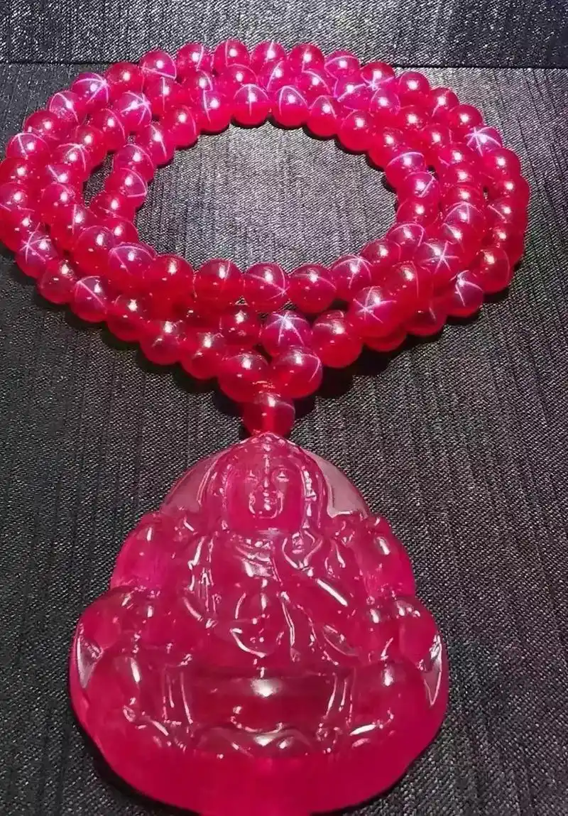 珍藏星光珠链红宝石观音佛串