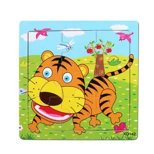 木制卡通拼图拼板 小动物木质积木 儿童幼儿益智拼图玩具