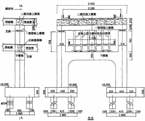 引桥双层混凝土连续梁桥中支点布置图