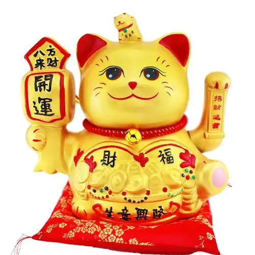 会说说话感应金色摇手招财猫储蓄罐18寸发财猫招手招财猫