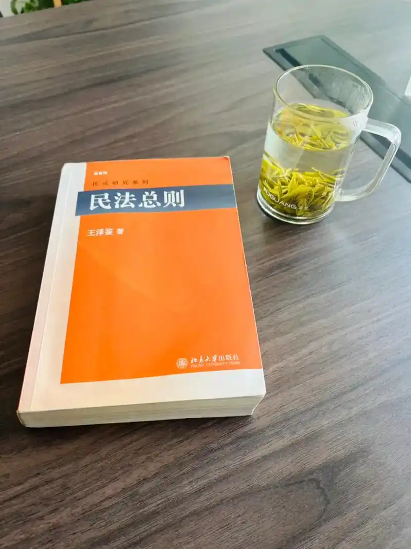 阳光正好,适合喝喝茶,看看书.王老先生这本《民法总则》几年前 - 抖音