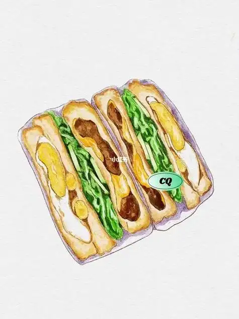 三明治简笔画图片彩色 三明治简笔画图片彩色画法