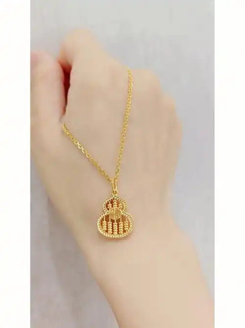 算盘一响黄金万两周大福算盘吊坠