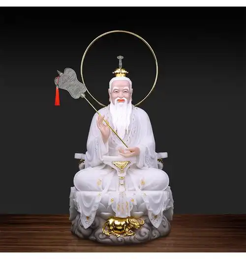 汉白玉太上老君神像道德天尊道教三清道祖元始灵宝天尊居家供奉摆 16
