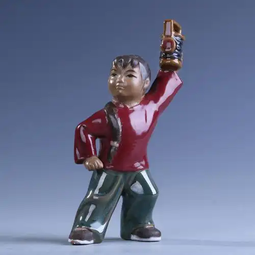 精品收藏!70年代釉上彩人物瓷塑