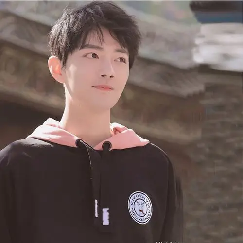 肖战同款衣服女连帽假两件粉色拼接卫衣宽松刺绣飘带学生上衣ins